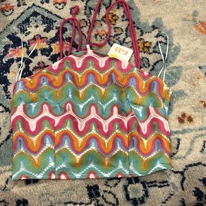 GB halter tank with colorful swirls size small